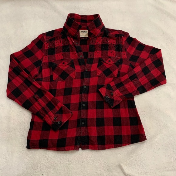 Aritzia Plaid studded top - Picture 1 of 3